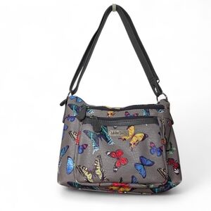 Multi Sac Mystic Coho Colorful Butterfly Print Shoulder Crossbody Bag EUC
